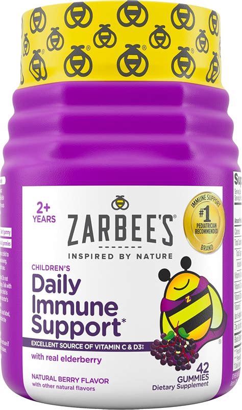 Zarbees Elderberry Gummies For Kids Immune Support With