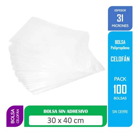 Bolsa Celofan Transparente Polipropileno X Cms Unds Cuotas