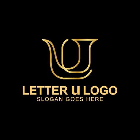 U Letra Logotipo Vetor Letra Inicial Logotipo Texto Dourado Em Fundo