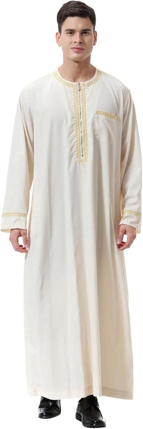 Buy Men Muslim Robes Dubai Kaftan Islamic Clothing Arabic Prayer Eid