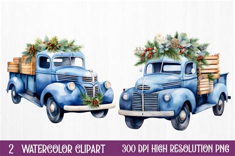 Blue Christmas Watercolor Clipart Png Graphic By Craftart Creative