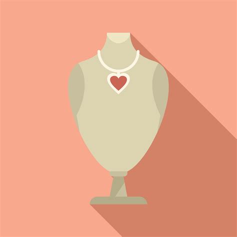 Heart Jewelry Dummy Icon Flat Vector Fashion Bust 20248440 Vector Art