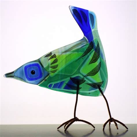 Monica Fused Glass Bird By Emma Butler Cole Aiken Pyramid Gallery