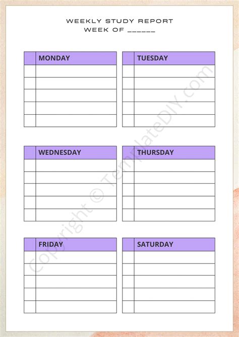 A printable blank weekly report template sometimes called a to-do list ...