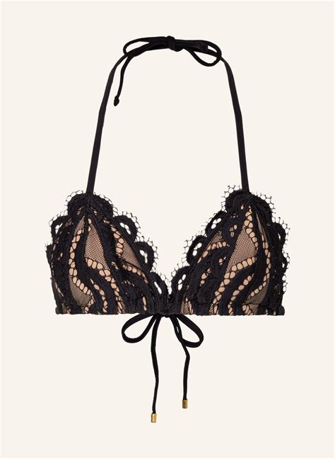 Pq Triangel Bikini Top Lace In Schwarz