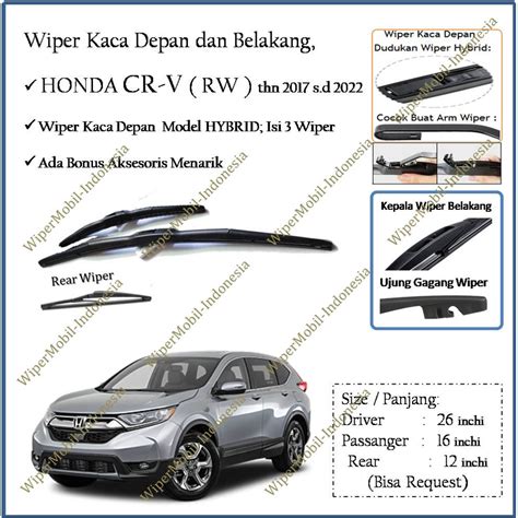 Jual Wiper HYBRID Kaca Depan Belakang Honda CR V CR V CRV RW 2017 2018