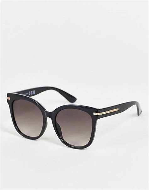 River Island Retro Style Sunglasses In Black Asos