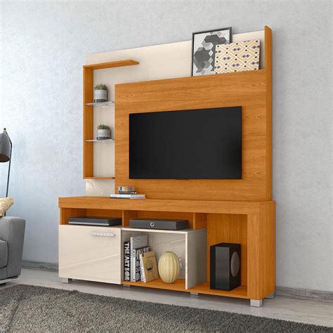 Estante Home Theater Ícaro Cinamomo Off White Madetec