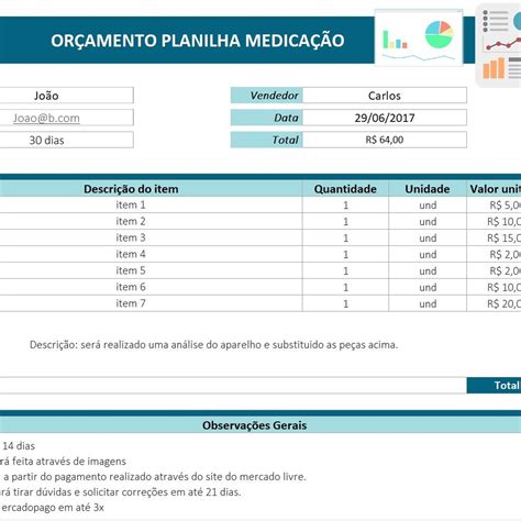 Planilha De Orçamento De Serviços