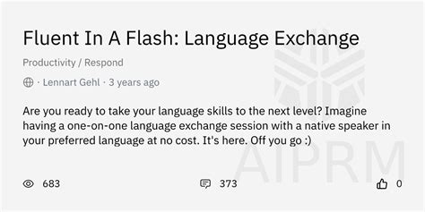 Prompt "Fluent In A Flash: Language Exchange" by "Lennart Gehl" - AIPRM ...