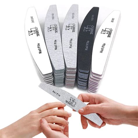 Pcs Lot Moon Style Nail Files Black White Grit Nail