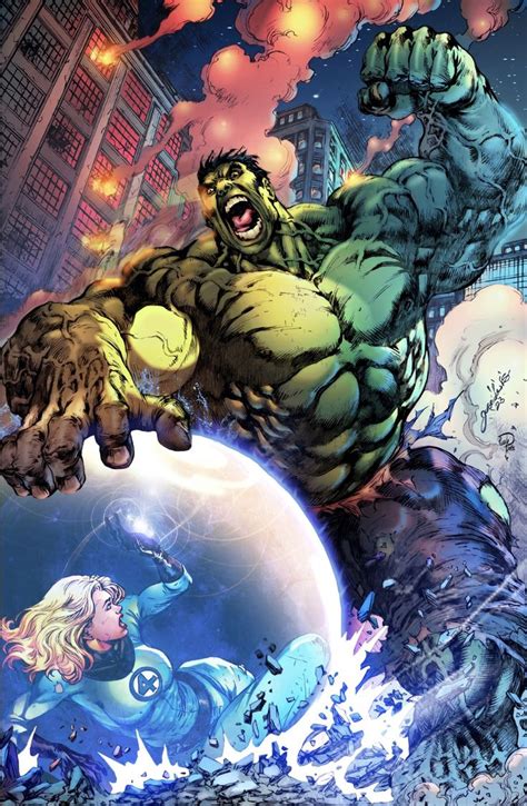 Invisible Woman Battles The Hulk Comic Art In Comic Art Marvel