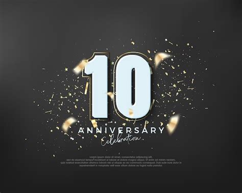 10주년 축하를 위한 대담한 숫자 10 프리미엄 디자인 포스터 배너 축하 인사말을 위한 프리미엄 벡터 프리미엄 벡터