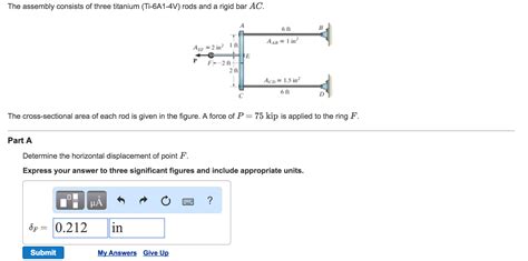 Solved The Assembly Consists Of Three Titanium Ti A V Chegg