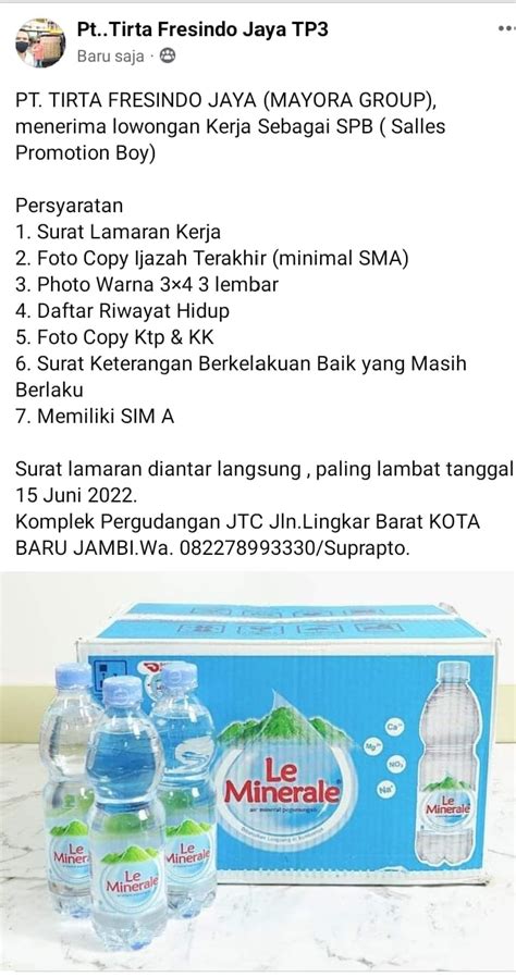 Pt..Tirta Fresindo Jaya TP3 | Jambi