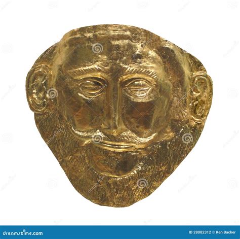 Ancient Egyptian Gold Mask Isolated. Stock Photography - Image: 28082312