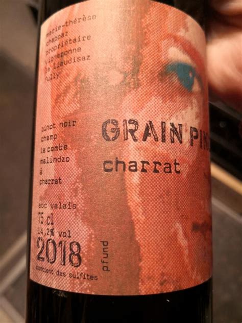 2020 Marie Thérèse Chappaz Grain Pinot Champ Dury Switzerland Valais