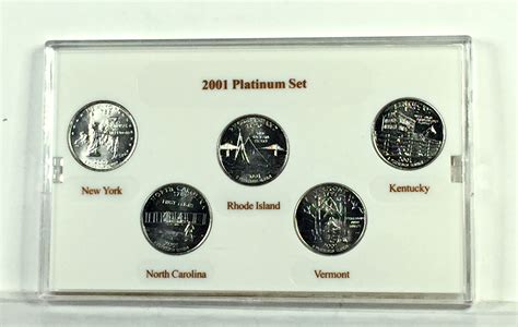 2001 Platinum Layered Edition State Quarter Collection In Custom Holder