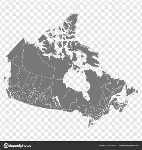 Blank Map Canada High Quality Map Canada Regions Transparent Background