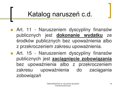 Ppt Odpowiedzialno Za Naruszenie Dyscypliny Finans W Publicznych