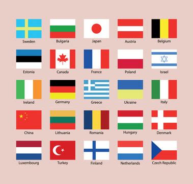 individual country flags   world