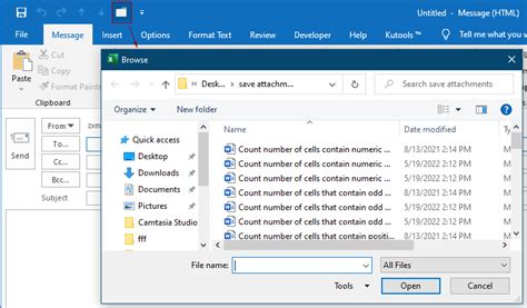 How To Quickly Open The File Dialog Box To Insert An Attachment In Outlook