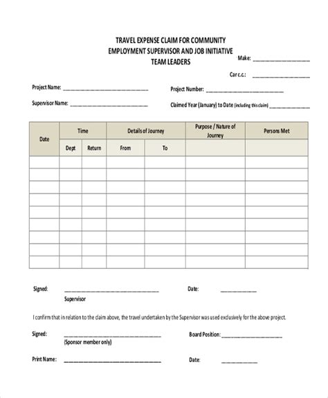 FREE 11+ Sample Travel Expense Claim Forms in MS Word | PDF | MS Excel