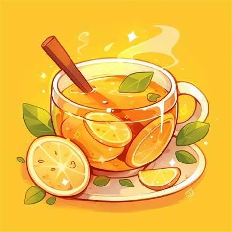 Premium Vector Spicy Ginger Tea With Honey And Lemon