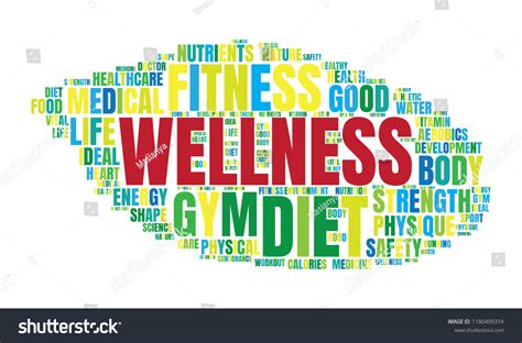 Wellness Word Cloud Vector Collage Made Stock Vector Royalty Free