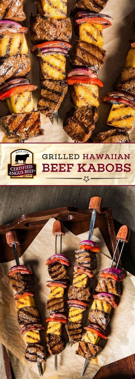 Make These Grilled Hawaiian Beef Kabobs With Certified Angus Beef®️️️️️️️ Brand Top Sirloin