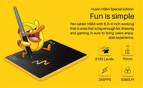 Huion Hs Chips Special Edition Pen Tablet X Inch Art Design