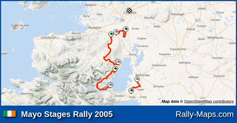 Streckenverlauf Mayo Stages Rally 2005 ITRC RallyeKarte De