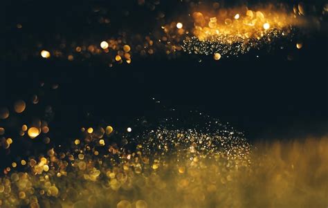 Premium Photo Golden Bokeh Lights Background With Copy Space