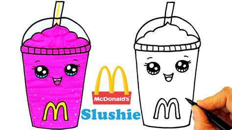 Mc Donalds Slushie Çizimi How To Draw Mcdonalds Slushie Drink Sevimli Buzlu İçecek Çizimi