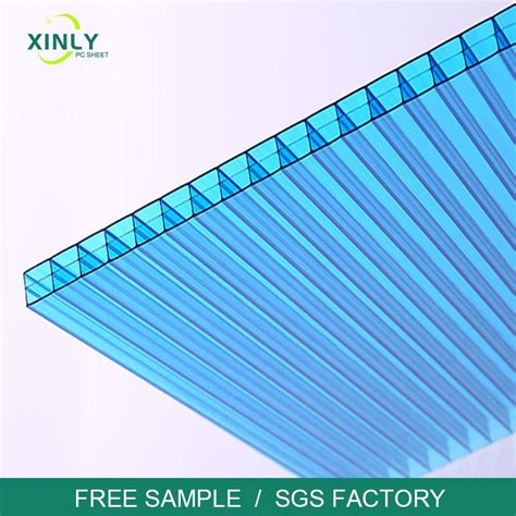 12mm 14mm 16mm Triple Layer Multiwall Plastic Polycarbonate Hollow Sheet Polycarbonate Sheet