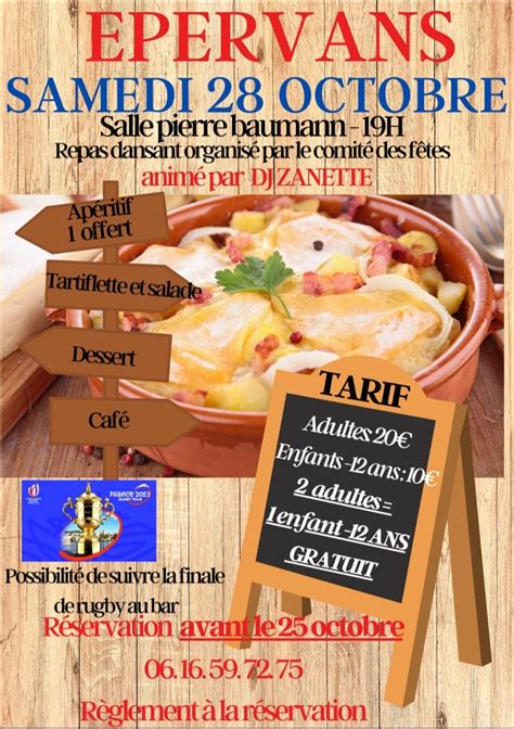 Nouveauté pour le repas dansant du comité des fêtes venez partager