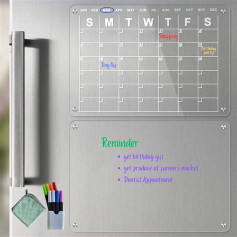 Amazon AITEE Acrylic Magnetic Dry Erase Board And Calendar For