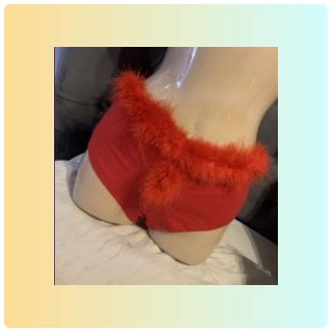 Red Hot Pants With Fur Detail New Lingerie Sexy Depop