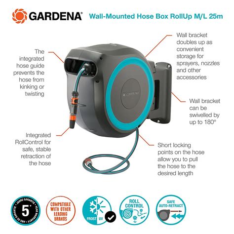 GARDENA Wall Mounted Hose Box RollUp XL 35m Homebase