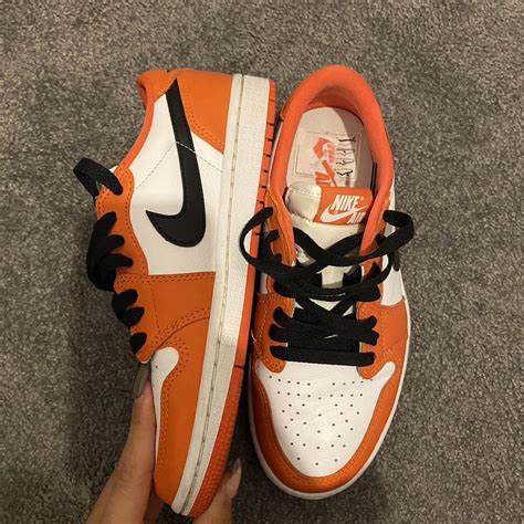 AIR JORDAN 1 LOW orange 🍊 Used only 3-4 times! Size... - Depop