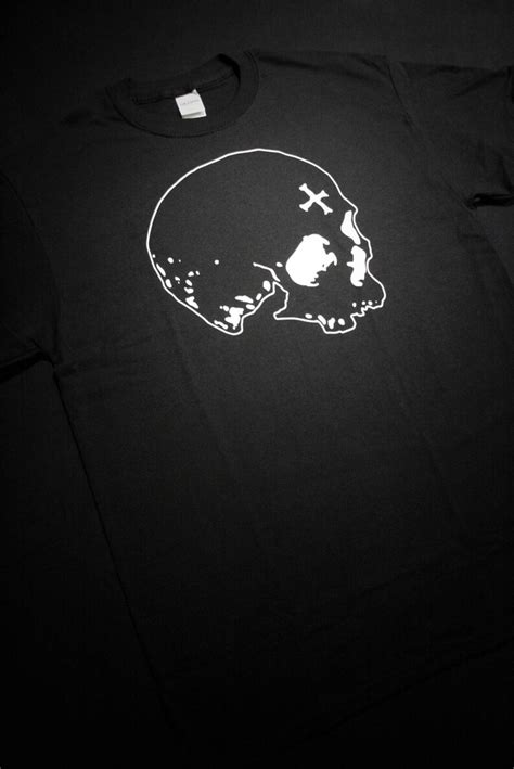 Black Skull T Shirt Etsy