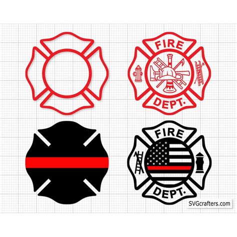 Fire Dept Svg Firefighter Svg Maltese Cross Svg Fireman Inspire Uplift