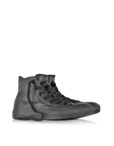 Lyst - Converse All Star Hi Leather High-Top Sneakers in Black