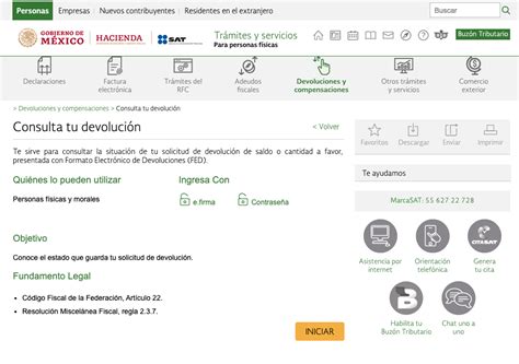 Consultar El Estatus De Devolución Sat