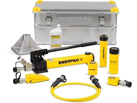 Enerpac 10 Ton Four Hydraulic Cylinders And Hand Pump Toolbox Set Aspac Industrial Tools