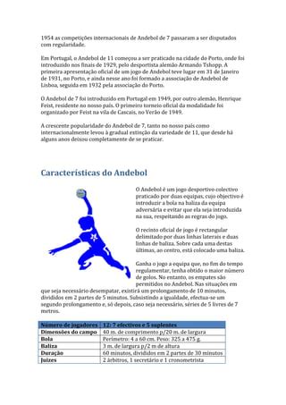 Andebol educação física PDF