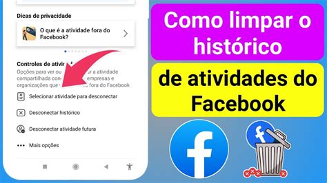 Como limpar o histórico de atividades do Facebook 2023 Facebook