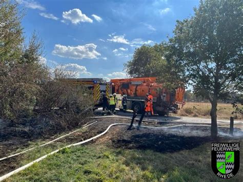 Feuer Erh Ht Auf Feuer Gro Feuerwehr Rhede