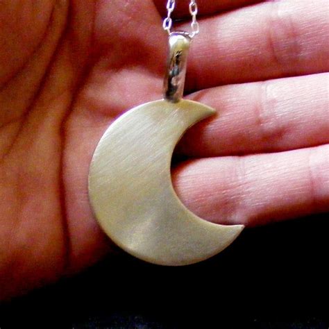 Silver Moon Pendant Necklace Crescent Moon Etsy