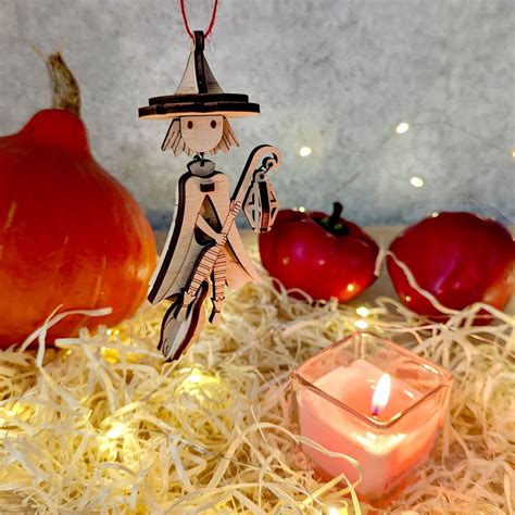 Witch On A Broomstick Halloween Ornament – Glowforge Shop